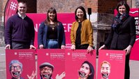 Menschen werben für den Ev. Kirchentag