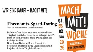 Ankündigung Ehrenamts-Speed-Dating Ankündigung Ehrenamts-Speed-Dating