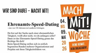 Ankündigung Ehrenamts-Speed-Dating