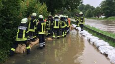 Feuerwehr beim Hochwassereinsatz