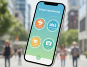 Smartphone mit Micro-Volunteering App