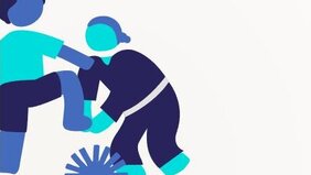 Grafische Darstellung, wie eine Person einer anderen hilft Grafische Darstellung, wie eine Person einer anderen hilft