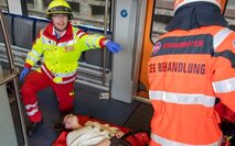 Übung eines Rettungseinsatzes