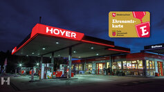 Fotomontage Tankstelle Hoyer mit Ehrenamtskarte