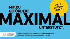 Grafik zum Mikroförderprogramm der Deutschen Stiftung für Engagement und Ehrenamt mit Programmtitel und Stiftungslogo